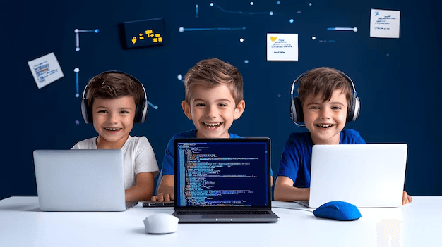 Kids learning to code at Rowaaq Academy